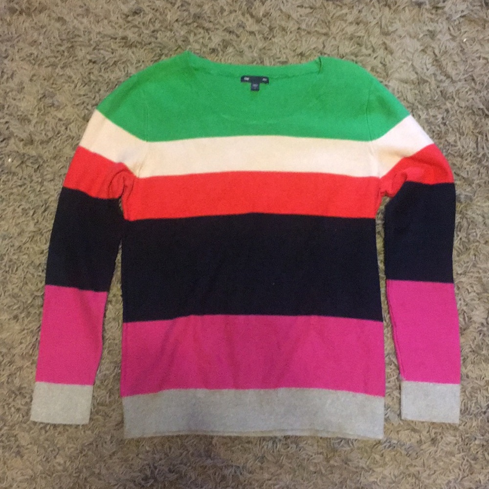 100% cotton Gap multi colored striped sweater